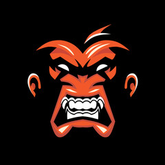 illustration vector graphic of angry kingkong, perfetc for logo, icon or screen printing