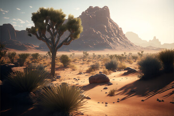 desert landscape background. Generative AI