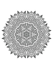 Flower. Flower Mandala. Mehndi. tattoo. decoration. Decorative ornament in ethnic oriental style. Coloring book page. Floral Mandala. Decoration in ethnic oriental. Indian style. Yoga template.