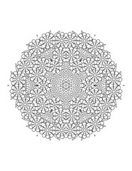 Flower. Flower Mandala. Mehndi. tattoo. decoration. Decorative ornament in ethnic oriental style. Coloring book page. Floral Mandala. Decoration in ethnic oriental. Indian style. Yoga template.