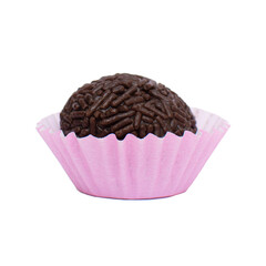 Brigadeiro on white background, brazilian food