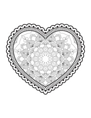 Love. Hand drawn hearts. Design elements for Valentine's day.Happy Valentine's Day greeting cards.Vector coloring book for adult. Hearts and flowers.Flower Mandalas. Vintage decorative elements.