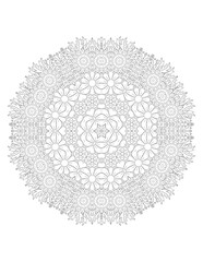 Flower. Flower Mandala. Mehndi. tattoo. decoration. Decorative ornament in ethnic oriental style. Coloring book page. Floral Mandala. Decoration in ethnic oriental. Indian style. Yoga template.