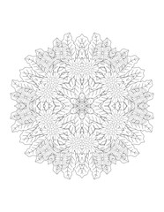 Flower. Flower Mandala. Mehndi. tattoo. decoration. Decorative ornament in ethnic oriental style. Coloring book page. Floral Mandala. Decoration in ethnic oriental. Indian style. Yoga template.