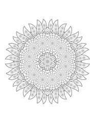 Flower. Flower Mandala. Mehndi. tattoo. decoration. Decorative ornament in ethnic oriental style. Coloring book page. Floral Mandala. Decoration in ethnic oriental. Indian style. Yoga template.