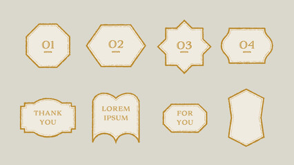 ビンテージレトロなアンティークフレーム。ベクターイラスト素材セット03