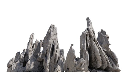 Spiky rocks Isolated on white background 3d illustration