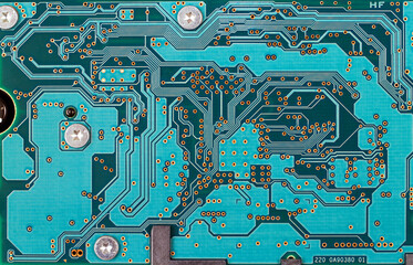 Electronic printed circuit board. The texture of the board of a modern electronic device.