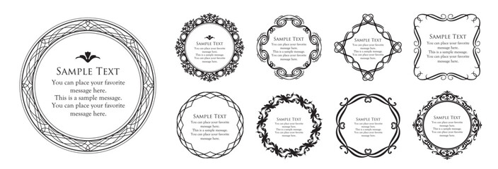 オシャレなフレーム。デザインテンプレート。ゴージャスな額のセット。