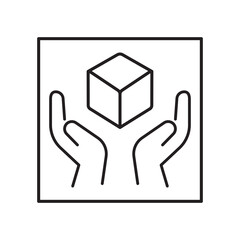 handle with care fragile icon vector