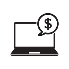 laptop - internet icon vector