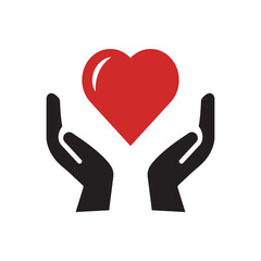 Love in hand vector icon illustration sign