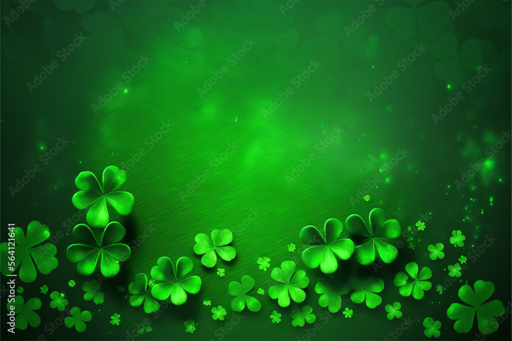 Aufkleber St Patrick's Day Lucky Charm Shamrock Irish abstract green bokeh background for happy st patrick's day celebration background design