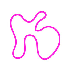 Pink Abstract Shape Squiggly Line