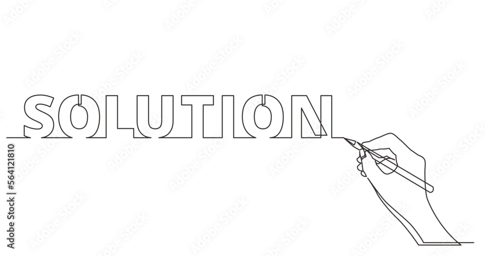 Poster continuous line drawing vector illustration with fully editable stroke of hand drawing business word