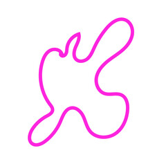 Pink Abstract Shape Squiggly Line
