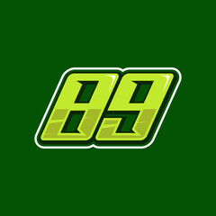 Racing number 89 logo design vector