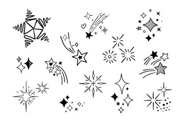 a collection of star decoration elements