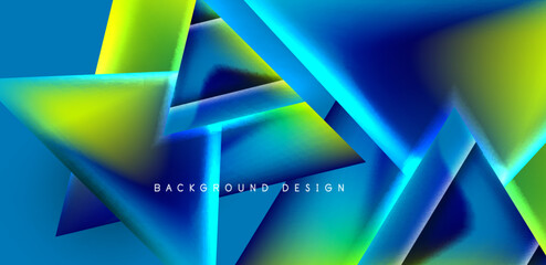 Abstract bakground with overlapping triangles and fluid gradients for covers, templates, flyers, placards, brochures, banners