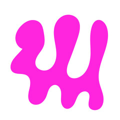 Pink Abstract Shape Squiggly Line