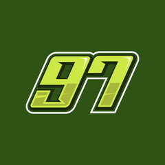 Racing number 97 logo design vector