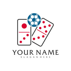 Football Domino logo vector template, Creative Domino logo design concepts