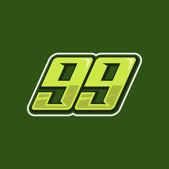 Racing number 99 logo design vector