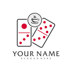 Coffee drink Domino logo vector template, Creative Domino logo design concepts