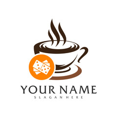 Coffee drink Domino logo vector template, Creative Domino logo design concepts
