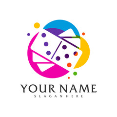 Colorful Domino logo vector template, Creative Domino logo design concepts