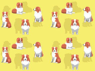 Obraz na płótnie Canvas Dog Australian Shepherd Cartoon Character Seamless Wallpaper Background