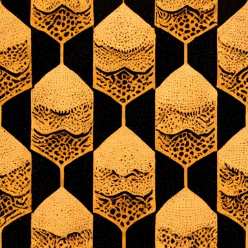 Conways Game Of Life Cellular Automata Seamlesspatterns Black And Golden Ink On Paper 