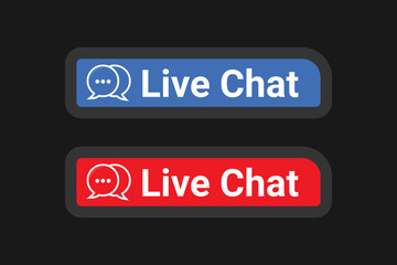 Live Chat button with message icon and support service Vector Element design.