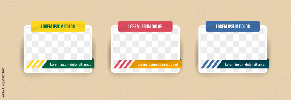 Poster template for photo collage or infographic in modern style. frames for clipping masks are in the vect