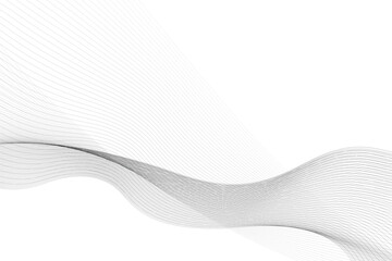 Abstract white and gray color, modern design stripes background with wave element. Vector illustration.	