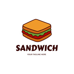 sandwich vector logo template or homemade sandwich logo illustration. Sandwich shop logo design template 