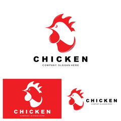Chicken Logo, Farm Animal Vector, Design For Chicken Farm, Fried Chicken Restaurant, Cafe