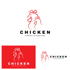 Fototapeta na wymiar Chicken Logo, Farm Animal Vector, Design For Chicken Farm, Fried Chicken Restaurant, Cafe
