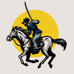 Civil War Union Sword Soldier Riding the Horse