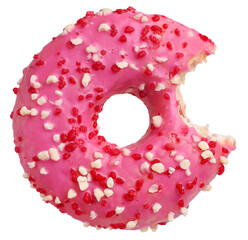 Pink donut, transparent background