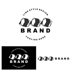 Stone Logo, Gem Line Stone Design, Diamond, Crystal, Simple Elegant, Product Brand Vector, Natural Stone Icon