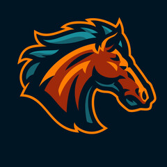 Sport Mascot Logo of Horse Mustang Stable