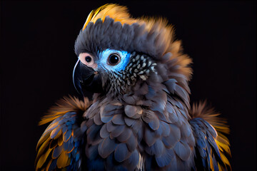 Fototapeta premium Portrait of a on a black background. generative ai