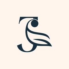 COSMETIC BEAUTY SPA MASSAGE WEDDING LOGO LETTER J