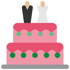 wedding cake flat icon