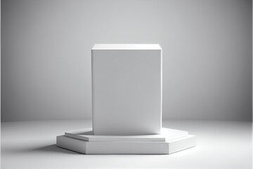 Empty white Podium for advertising and mock-up for your commercial. generative ai