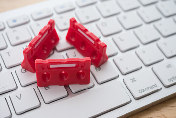 Maintenance, repair, under construction in computer system problem from virus or ransomware...