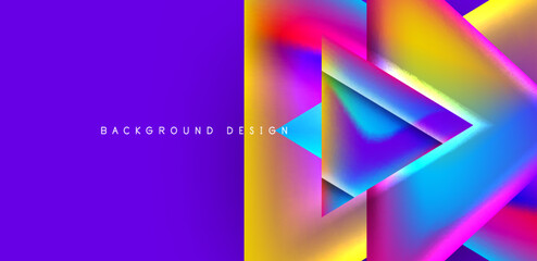 Abstract bakground with overlapping triangles and fluid gradients for covers, templates, flyers, placards, brochures, banners