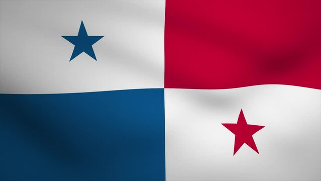 Panama Waving Flag Background Animation. Looping seamless 3D animation. Motion Graphic