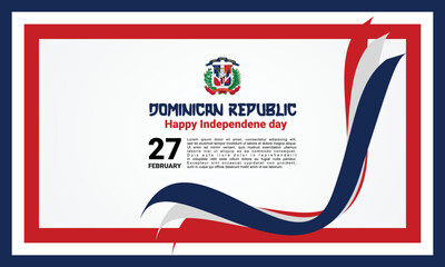 Dominican Republic Independence Day, february 27, Day of the flag, Flag Square of Santo Domingo, map, coat of arms, patriotic, civic holidays, tradition - obrazy, fototapety, plakaty
